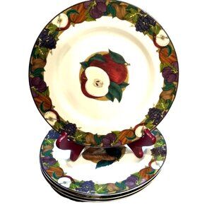 Dansk Fruit Cornucopia Lunch Plates, Country Kitchen, Cottage Style Plates